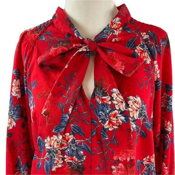 French Connection Kioa Crepe Tie Neck Top - Picture 5 of 7